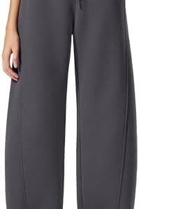 G4Free Barrel Sweatpants Women Fleece Lined Cotton Yoga Pants with Pockets Thermal Wied Leg Pants Winter Clothing(Dark Gray,M,31") : Clothing, Shoes & Jewelry