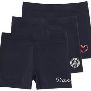 Lucky & Me Girls Dance Shorts for Gymnastics & Dancewear, Ella 3 Pack, Black Size 6 Years : Clothing, Shoes & Jewelry