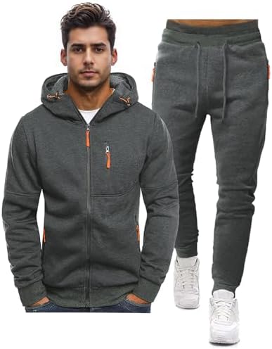 Jskoa Men's Sweat Suits Jogging Tracksuit 2 Piece Set Casual Athletic Long Sleeve Hoodie Outfit at Amazon Men’s Clothing store