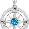Peeshow Gifts for Women Wife-Compass Turquoise Birthstone Necklace Gift for Wife Birthday Wedding Anniversary Women Jewelry for Her Girlfriend S925 Sterling Silver December : Clothing, Shoes & Jewelry